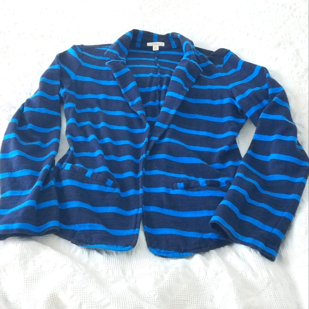 Striped knit blazer